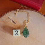 Pendentif goute Fluorine Verte - modele 2